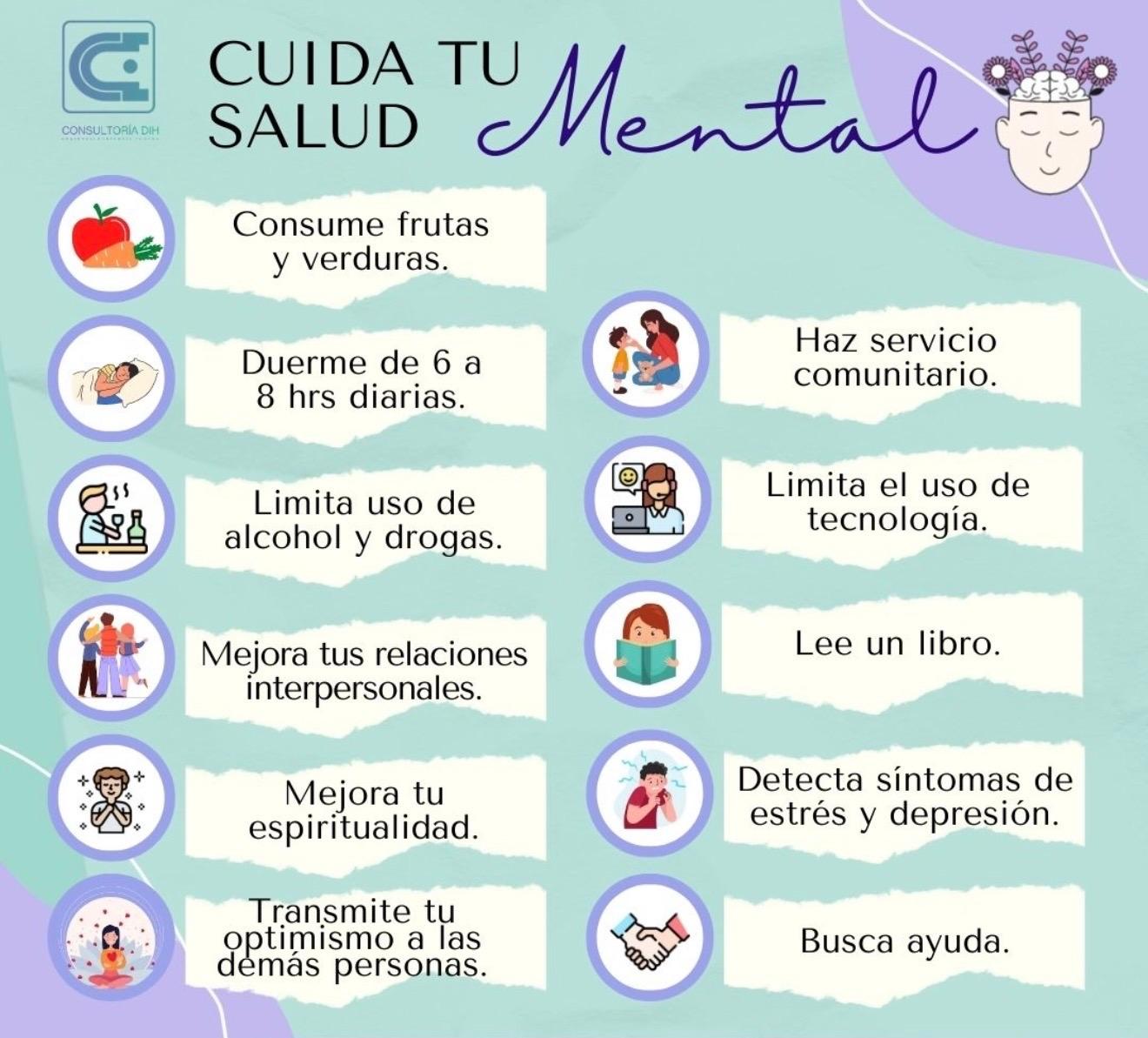 Infografía: hábitos diarios para cuidar tu salud mental